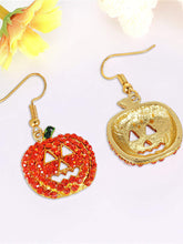 Halloween Pumpkin Pendant Rhinestone Earrings
